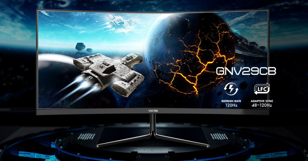 Image of the VIOTEK GNV29CB ultrawide curved 29inch monitor.